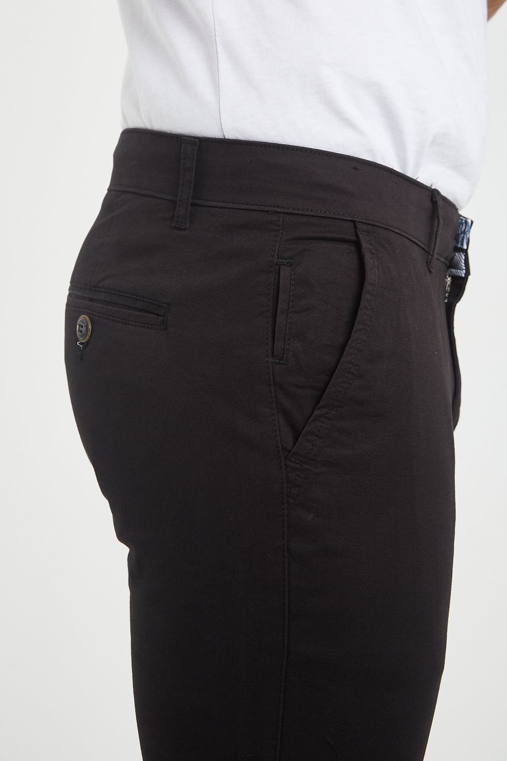 Erkek Kışlık Slim Fit Likralı Chino Pantolon - Siyah