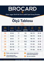 Erkek Jogger Slim Fit Bel Yarım Lastikli Likralı Kumaş Pantolon - Haki