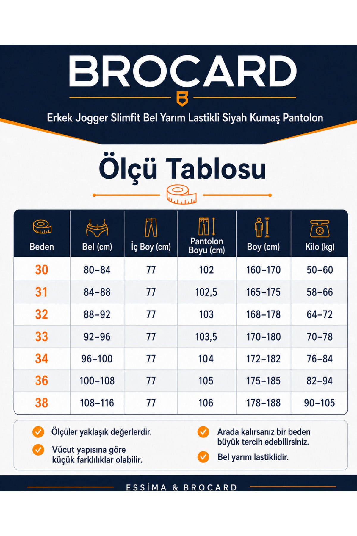 Erkek Jogger Slim Fit Bel Yarım Lastikli Likralı Kumaş Pantolon - Haki