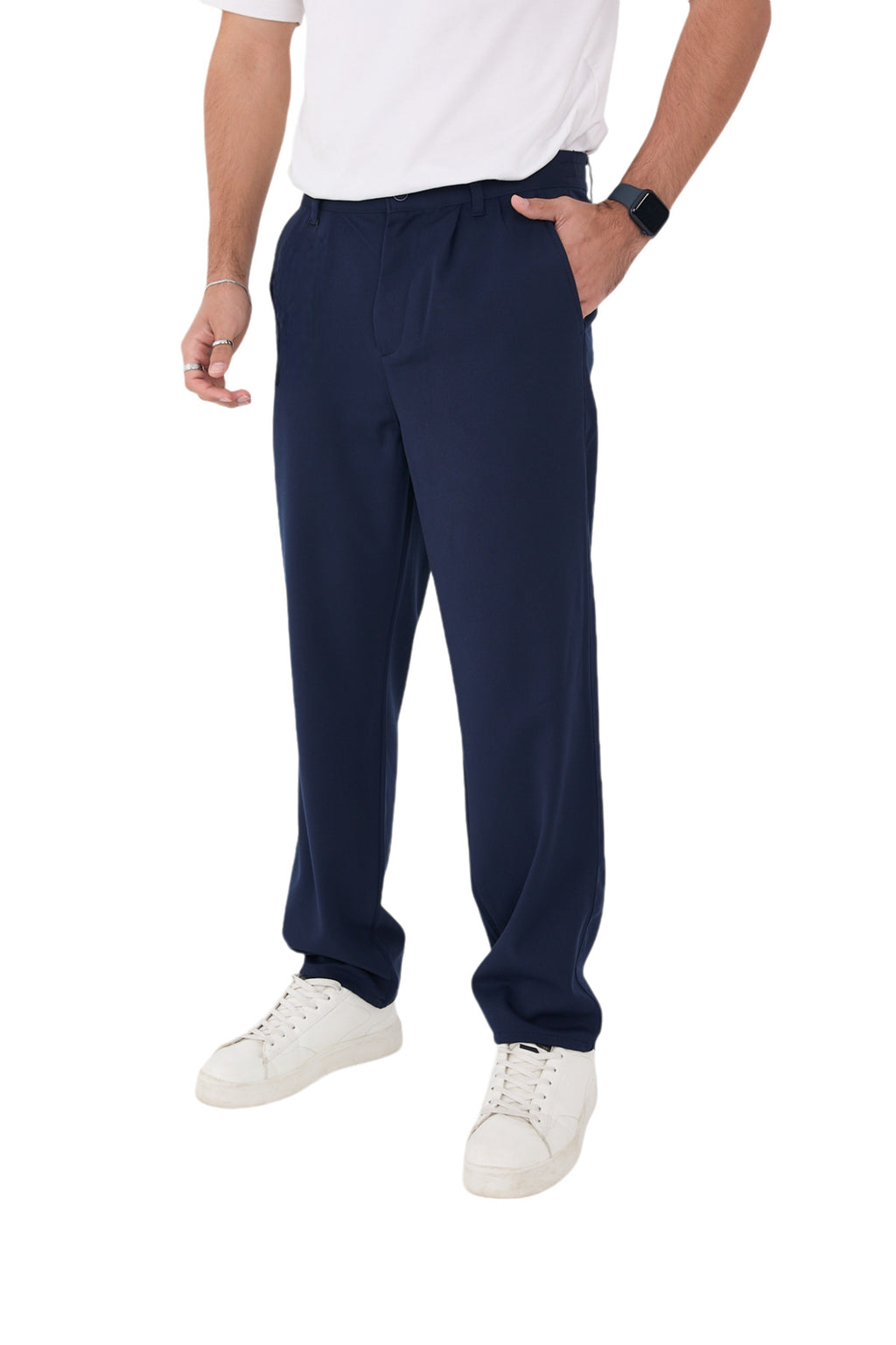 Erkek Kışlık Baggy Likralı Kumaş Pantolon - Lacivert