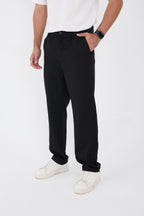 Erkek Kışlık Baggy Likralı Kumaş Pantolon - Siyah