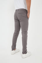 Erkek Kışlık Slim Fit Likralı Chino Pantolon - Gri
