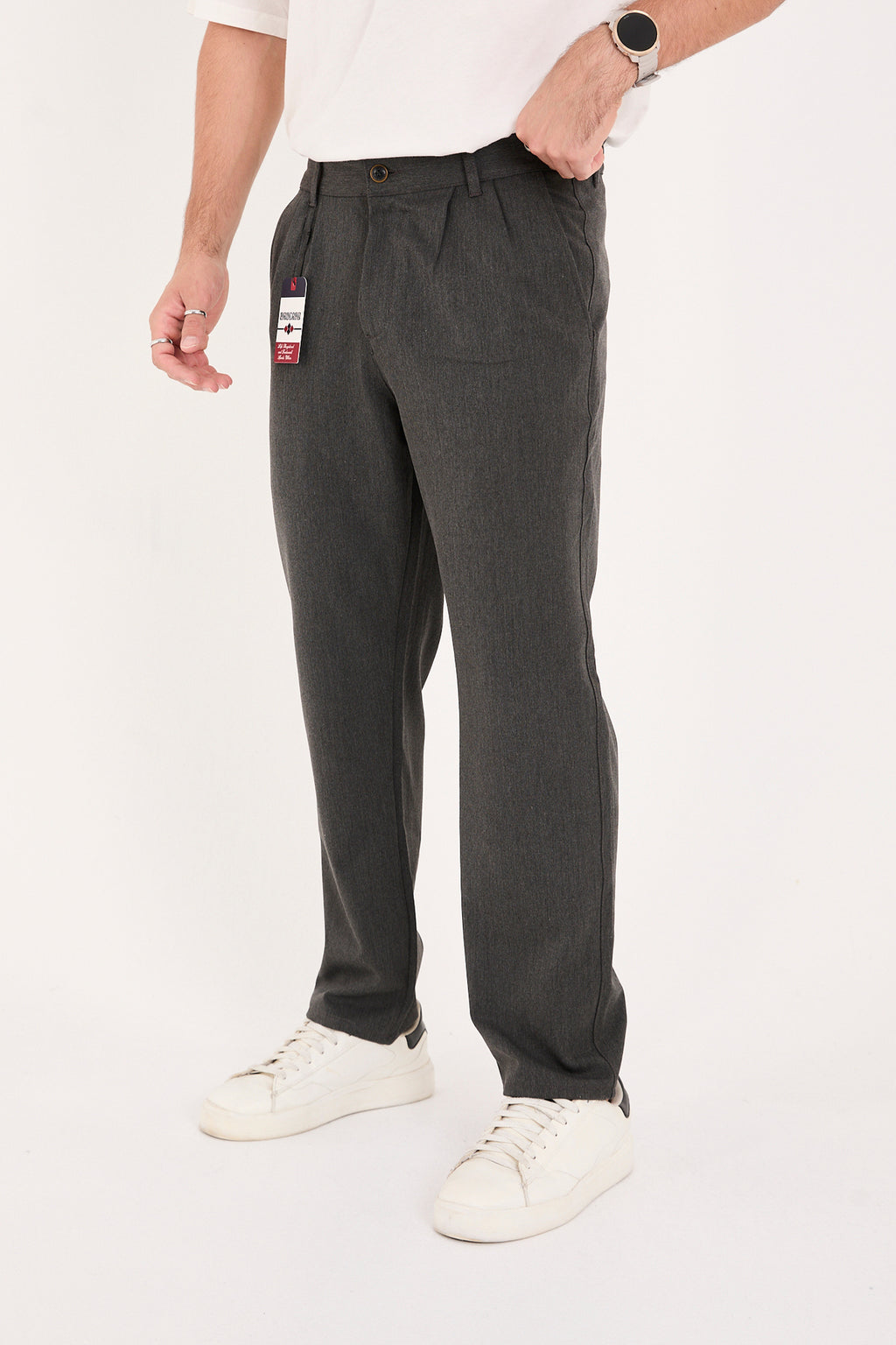 Erkek Kışlık Baggy Likralı Kumaş Pantolon - Antrasit