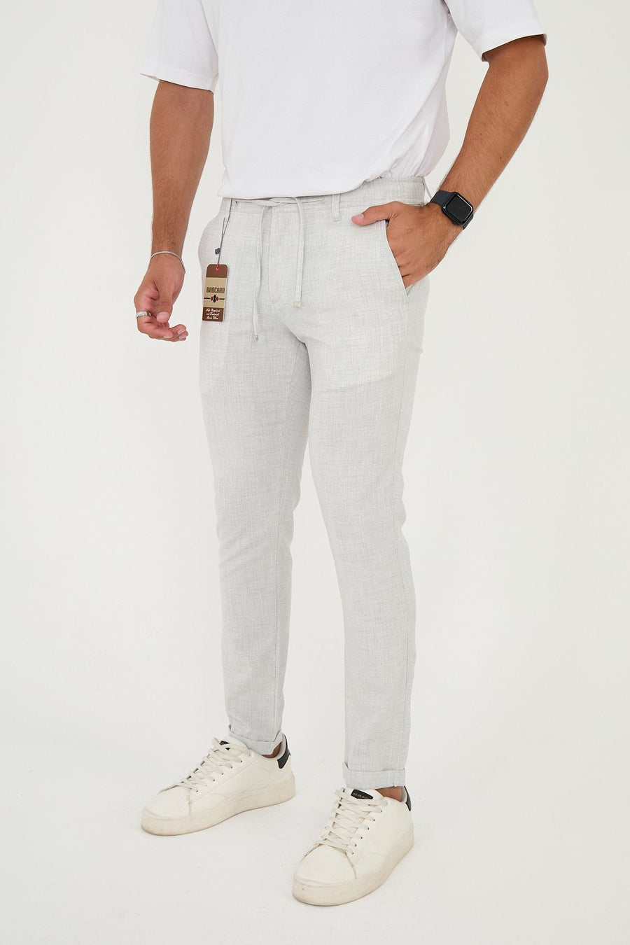 Duble Paça Slim Fit Jogger | Modern Erkek Stili - Açık Gri