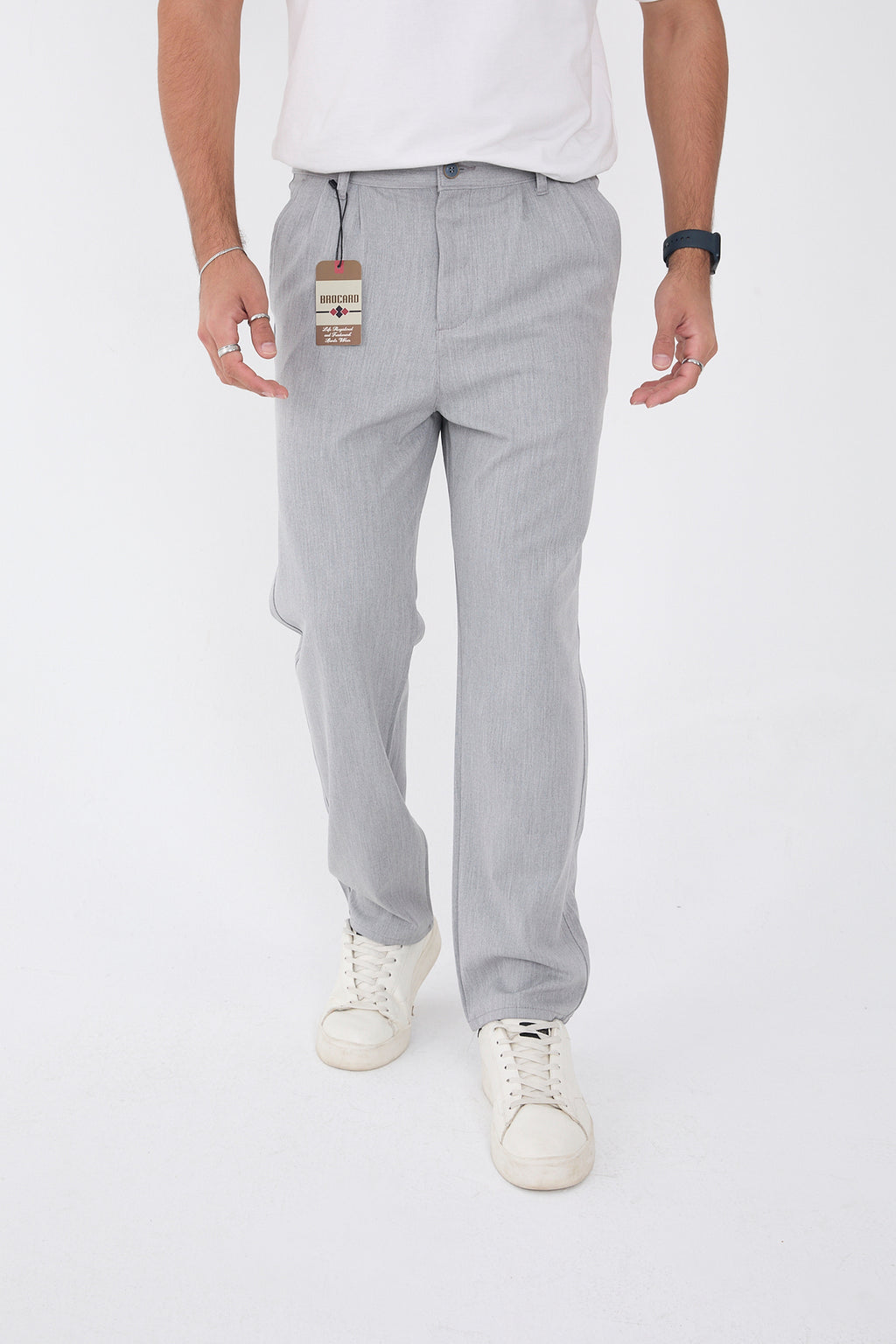 Erkek Kışlık Baggy Likralı Kumaş Pantolon - Gri