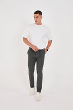 Erkek Gofre Kumaş Likralı Jogger Slim Fit Pantolon - Antrasit