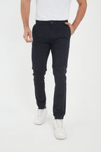 Erkek Kışlık Slim Fit Likralı Chino Pantolon - Lacivert