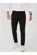 Erkek Comfort Slim Fit Esnek Dokuma Kumaş Pantolon - Siyah