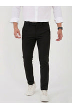 Erkek Comfort Slim Fit Esnek Dokuma Kumaş Pantolon - Siyah