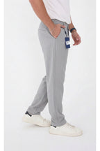 Erkek Çizgili Gofre Baggy Pantolon - Gri