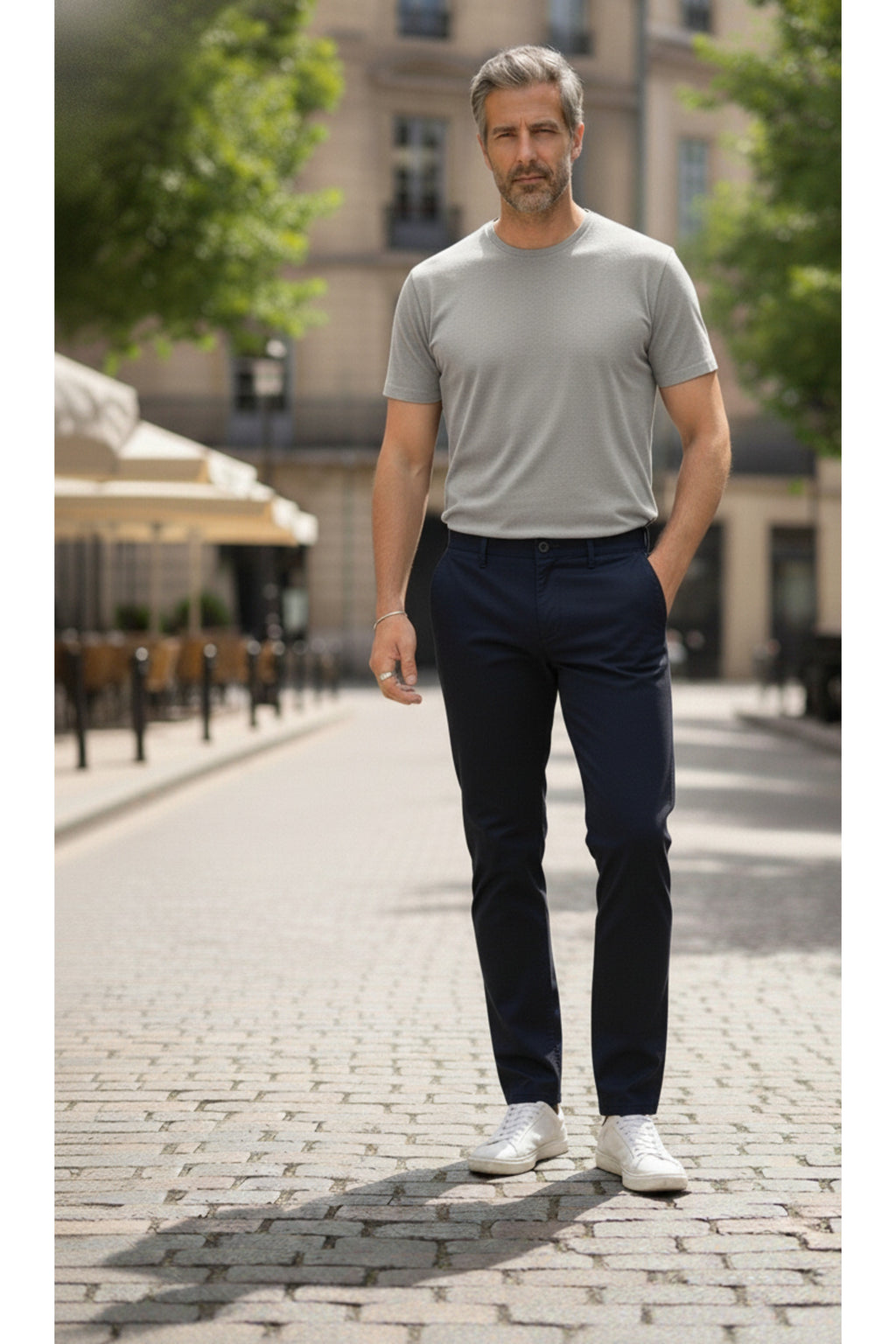 Erkek Kışlık Regular Fit Likralı Gabardin Chino Pantolon - Lacivert