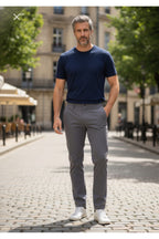 Erkek Kışlık Regular Fit Likralı Gabardin Chino Pantolon - Gri