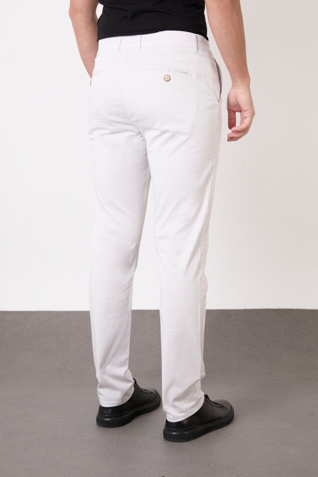 Erkek Regular Fit Geniş Kesim Likralı Pamuklu Chino Kanvas Pantolon - Taş