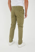 Erkek Kışlık Regular Fit Likralı Gabardin Chino Pantolon - Haki