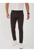 Erkek Comfort Slim Fit Esnek Dokuma Kumaş Pantolon - Kahverengi