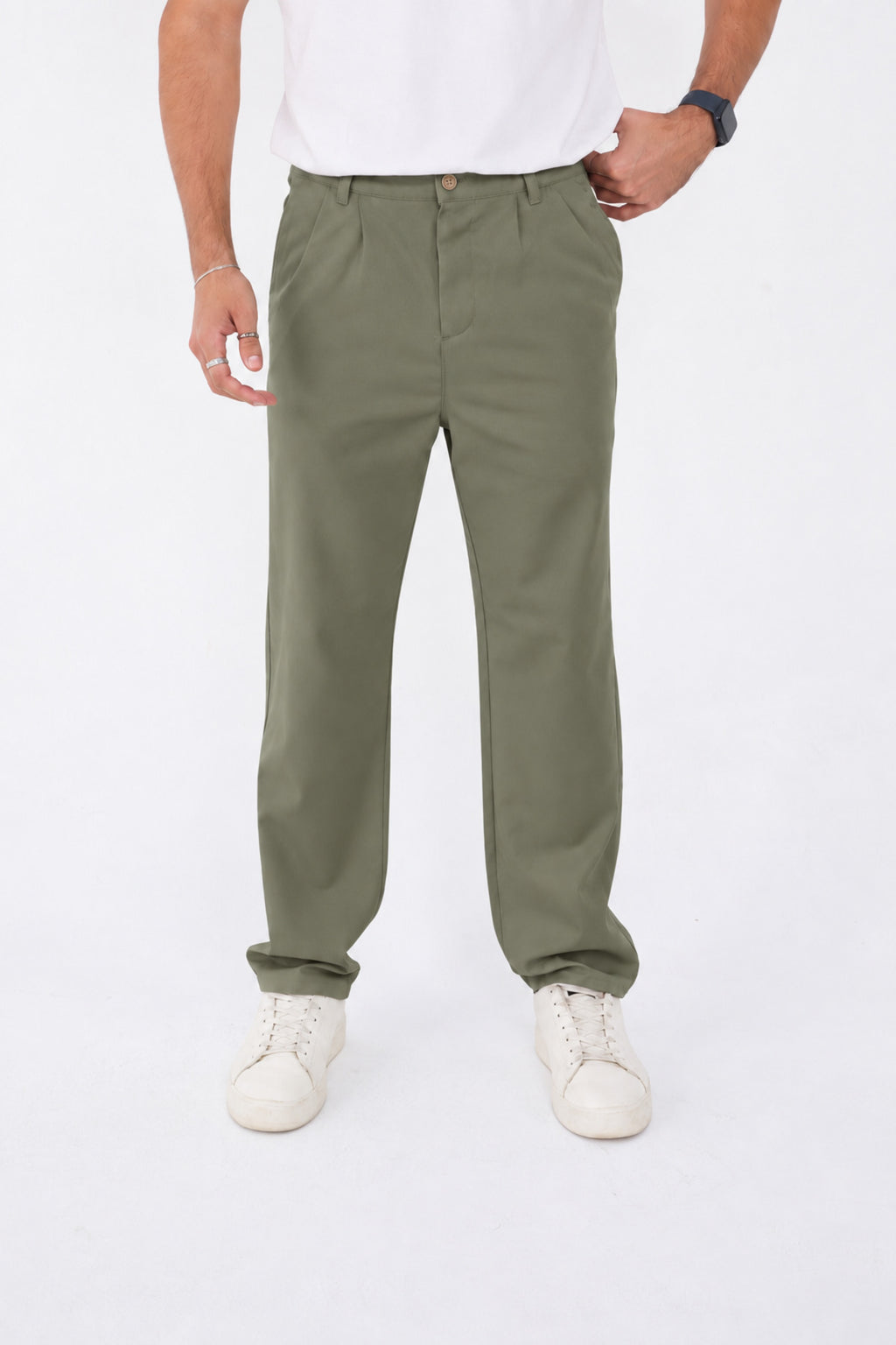 Erkek Kışlık Baggy Likralı Kumaş Pantolon - Çağla